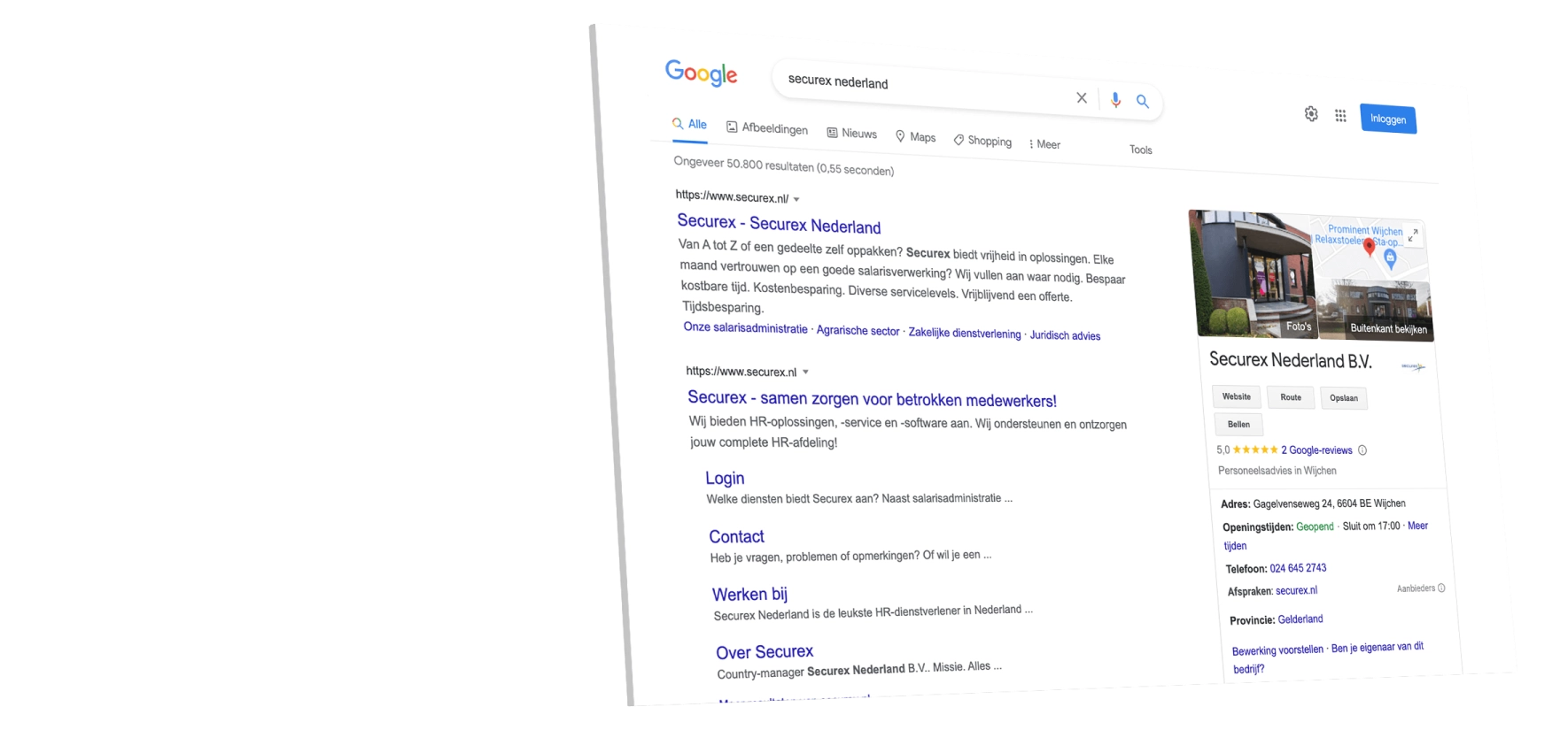 Securex google zoekresultaten